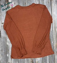 Load image into Gallery viewer, Women&#39;s Ribbed Sweater - Rust
