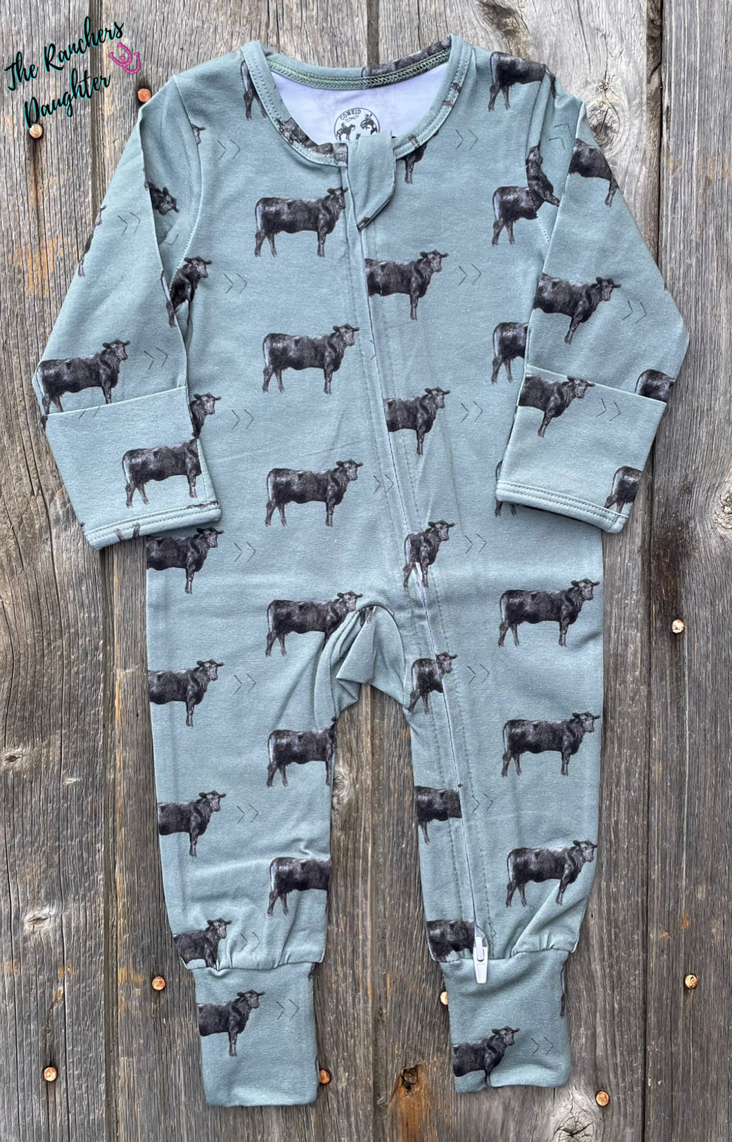 Olive Angus Folding Feet Jammies