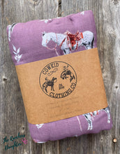 Load image into Gallery viewer, Mauve Ranch Horse Bamboo Muslin Blanket
