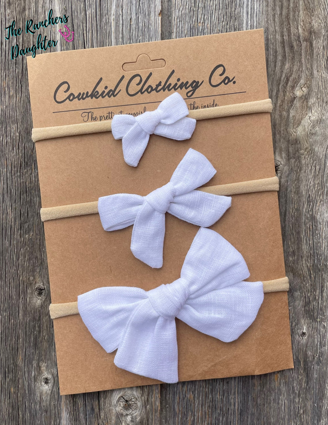 Ivory Linen 3-Piece Headband Set