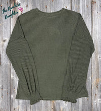 Load image into Gallery viewer, Women&#39;s Ribbed Sweater - Army Green
