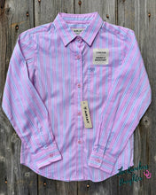 Load image into Gallery viewer, Ariat Youth Pink Lavender Stripe Kirby Western Shirt
