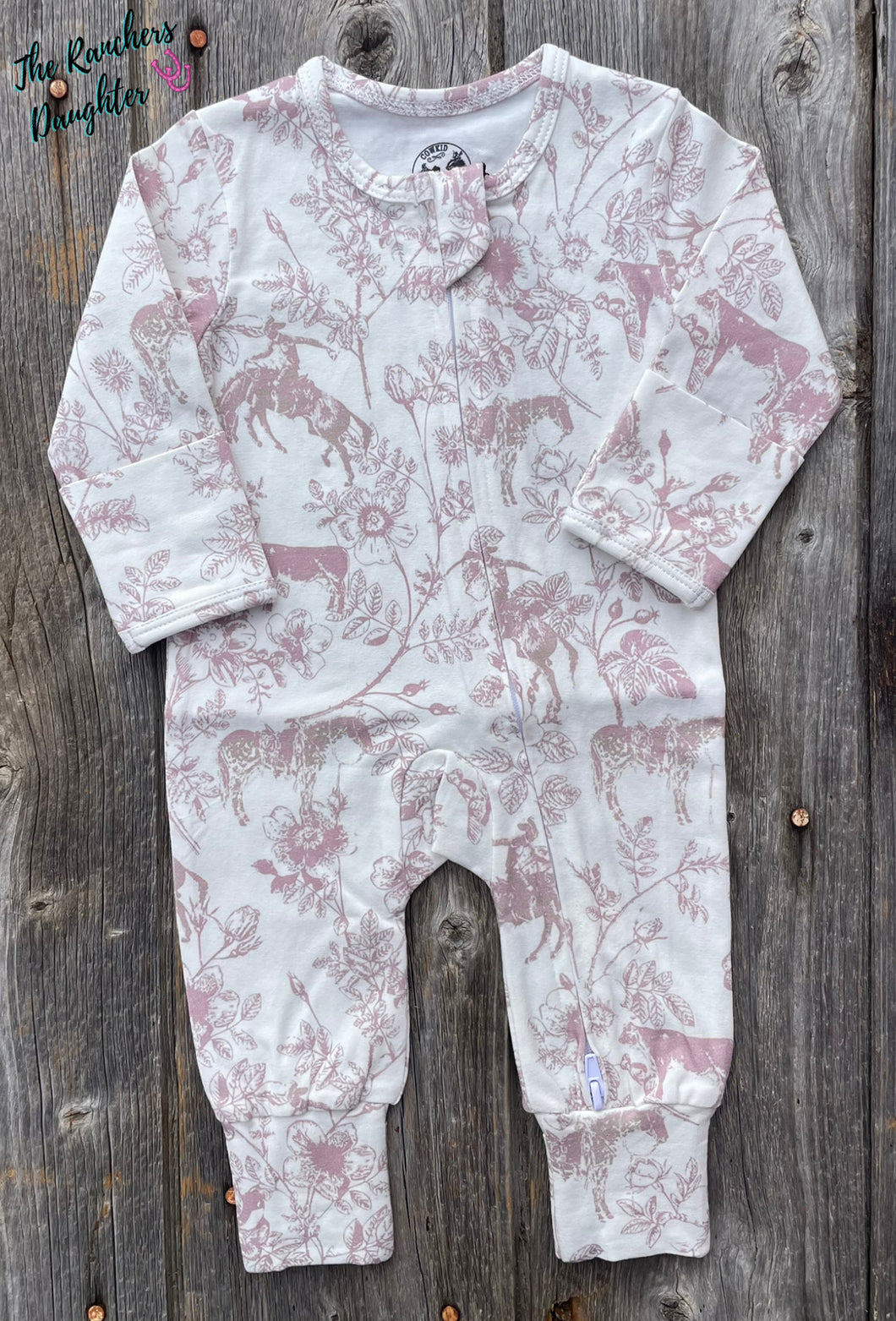 Western Daydream Rose Folding Feet Jammies