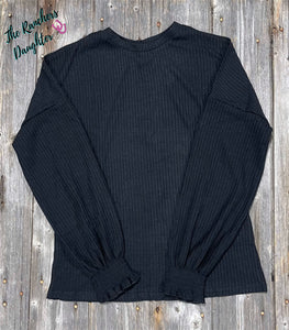 Women's Ribbed Sweater - Black