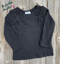 Load image into Gallery viewer, Shea Baby Black Fringe Top
