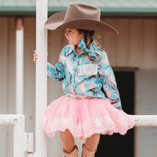 Load image into Gallery viewer, Shea Baby Turquoise Cowgirl Pearl Snap Shirt
