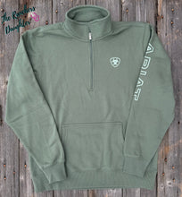 Load image into Gallery viewer, Ariat Women's Olive Logo 1/2 Zip Sweatshirt
