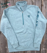 Load image into Gallery viewer, Ariat Women's Teal Logo 1/2 Zip Sweatshirt
