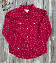 Load image into Gallery viewer, Ariat Girls Red Cattle Brand Western Shirt
