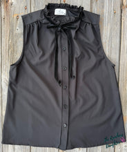 Load image into Gallery viewer, Black Lainey Button Down Tie Top
