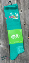 Load image into Gallery viewer, Lucky Chuck Logo Teal Performance Socks
