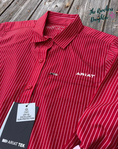 Ariat Women's VentTEK Equestrian Red Stripe Stretch Shirt