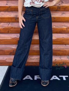 Ariat Women's Tomboy Western Utility Ultra High Rise Wide Leg Jean