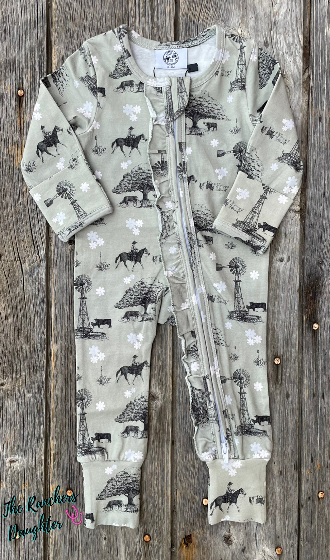 Sweet Grass - Ruffled -Folding Feet Jammies