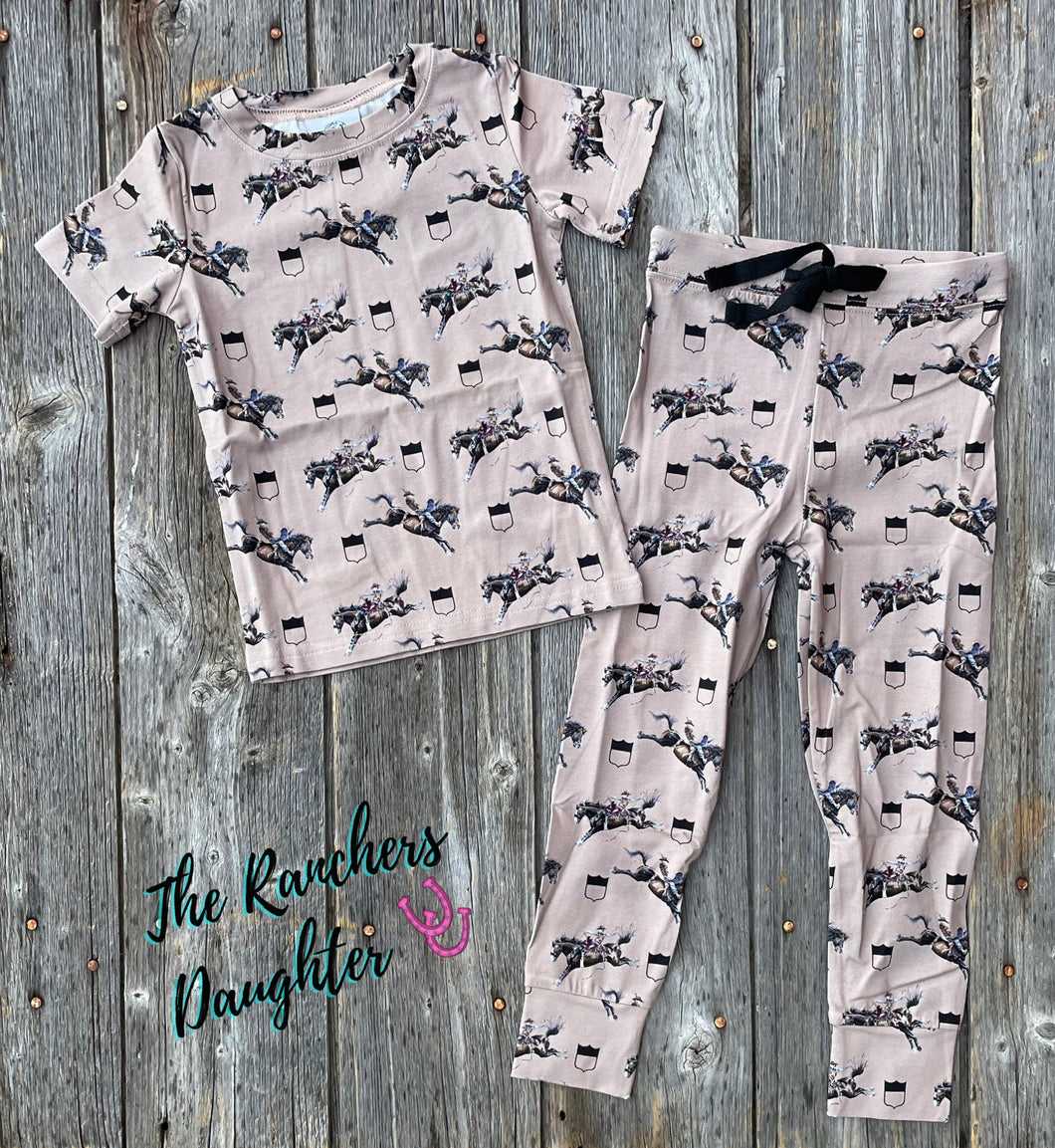 Rodeo Broncs Short Sleeve Pajama Set