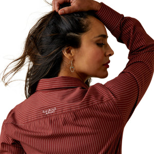 Ariat Women's Fired Brick Pinstripe Kirby Shirt