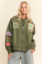 Load image into Gallery viewer, Women's West Coast Rodeo Embroidered Bomber Jacket - Army Green
