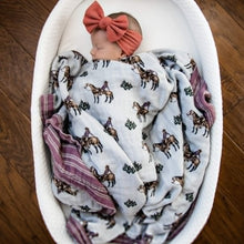 Load image into Gallery viewer, Cowgirls &amp; Cactus Bamboo Muslin Blanket
