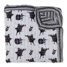 Load image into Gallery viewer, Bull Rider Bamboo Muslin Blanket
