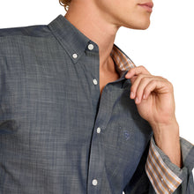 Load image into Gallery viewer, Ariat Men's Chambray Blue Wrinkle Free Fitted Western Shirt
