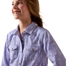 Load image into Gallery viewer, Ariat Youth Western Lavender Motifs Western Shirt
