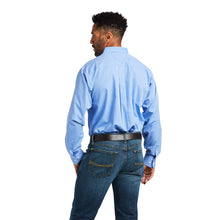 Load image into Gallery viewer, Ariat Men&#39;s Blue Wrinkle Free Solid Pinpoint Oxford Classic Fit Shirt
