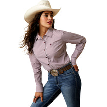 Load image into Gallery viewer, Ariat Women&#39;s Pomegranate/White Stripe Kirby Shirt

