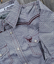 Load image into Gallery viewer, Boy’s Burgundy Square Western Shirt

