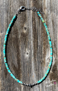 Turquoise & Navajo Choker Necklace