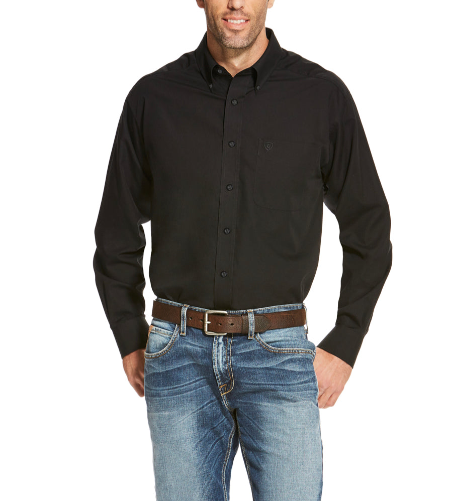 Ariat Men's Black Wrinkle Free Solid Shirt