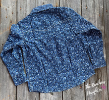 Load image into Gallery viewer, Boy’s Blue Paisley Western Shirt
