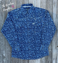 Load image into Gallery viewer, Men’s Blue Paisley Western Shirt
