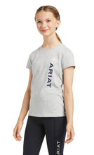 Load image into Gallery viewer, Ariat Girls Grey Vertical Logo Tee
