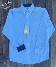 Load image into Gallery viewer, Ariat Men&#39;s Light Blue Wrinkle Free Solid Shirt
