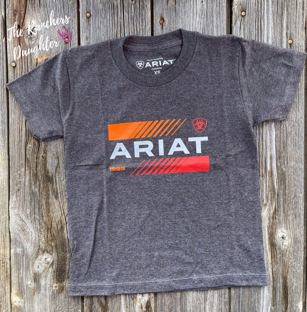 Ariat Boys Octane Stack Charcoal Heather Tee