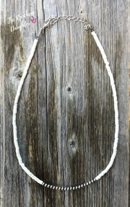 White 3mm Navajo Choker Necklace