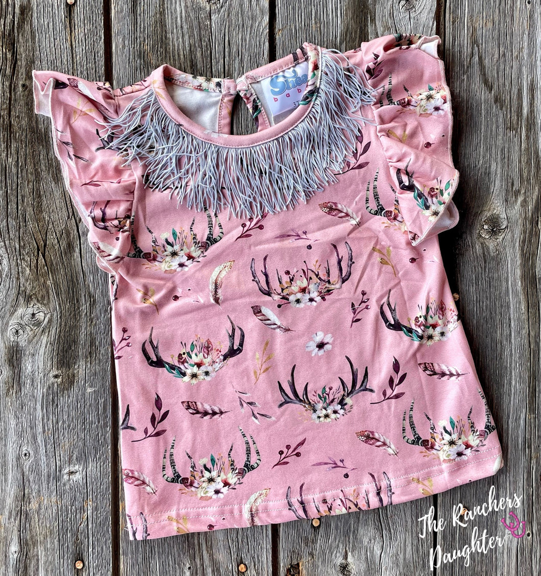 Shea Baby Antler Fringe Top