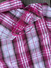 Load image into Gallery viewer, Pink Embellished Plaid Girls Western Shirt
