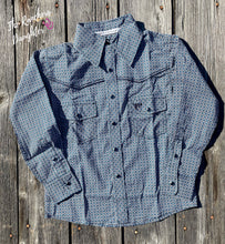 Load image into Gallery viewer, Boy’s Slate Blue Square Western Shirt
