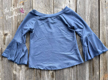 Load image into Gallery viewer, Shea Baby Bell Sleeve Blue Top

