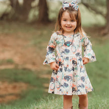 Load image into Gallery viewer, Shea Baby Bell Sleeve Wild Buffalo Dress
