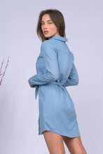 Load image into Gallery viewer, Longsleeve Chambray Button Down Dress
