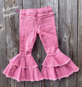 Pink Double Bell Jeans