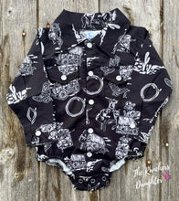 Load image into Gallery viewer, Shea Baby Wild West Pearl Snap Onesie

