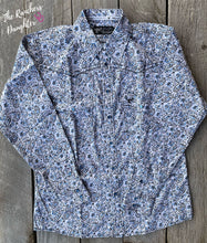 Load image into Gallery viewer, White Paisley Men’s Western Shirt
