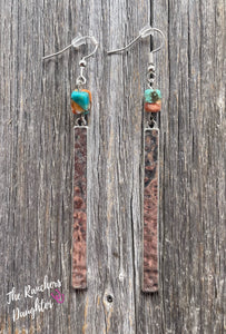Rectangle Spiny Turquoise Earrings
