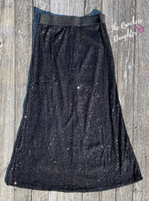 Load image into Gallery viewer, Black Sequin High Waist Midi Skirt
