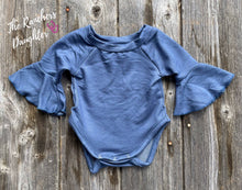 Load image into Gallery viewer, Shea Baby Blue Bell Sleeve Onesie
